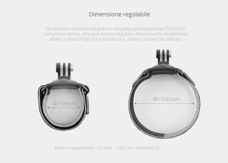CINTURINO A MANO E DA POLSO PER ACTION CAMERA