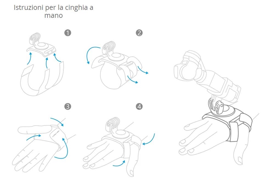 CINTURINO A MANO E DA POLSO PER ACTION CAMERA