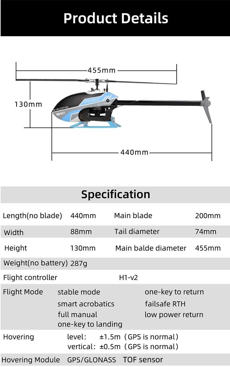Fly Wing FW200 H1-V2 Flight Controller RTH GPS
